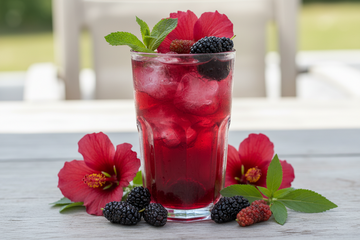 Hibiscus, Stevia Syrup, and Mulberry: A Refreshing Summer Herbal Drink