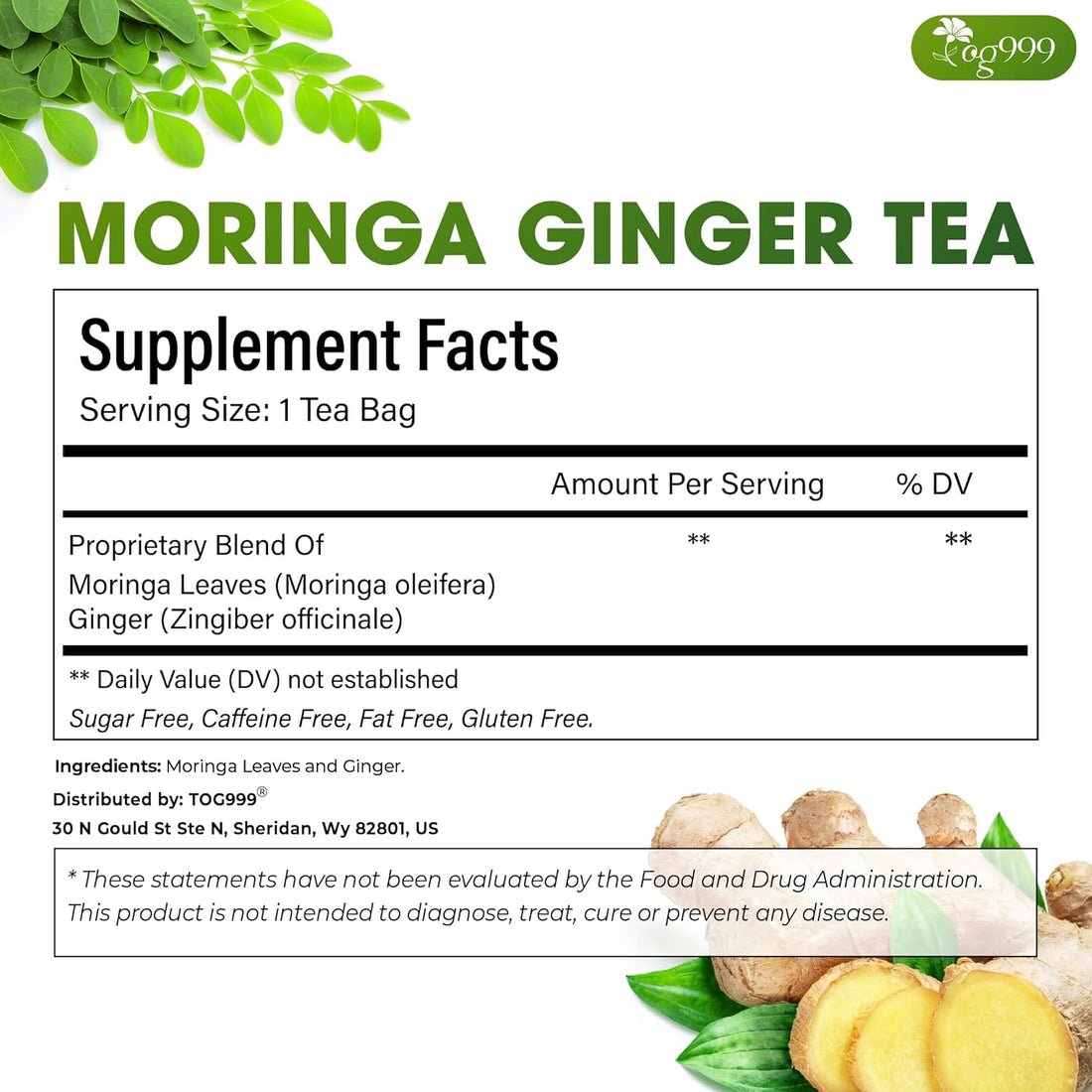 Premium Moringa Ginger Herbal Tea