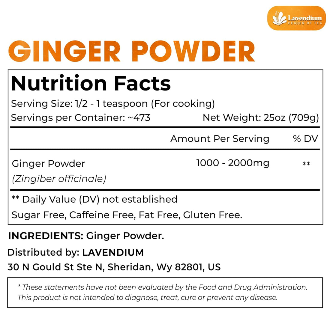 Premium Ginger Powder – Ground Ginger Root – Pure, No Additives – Ideal for Cooking, Baking, Smoothies, and Spice Blends