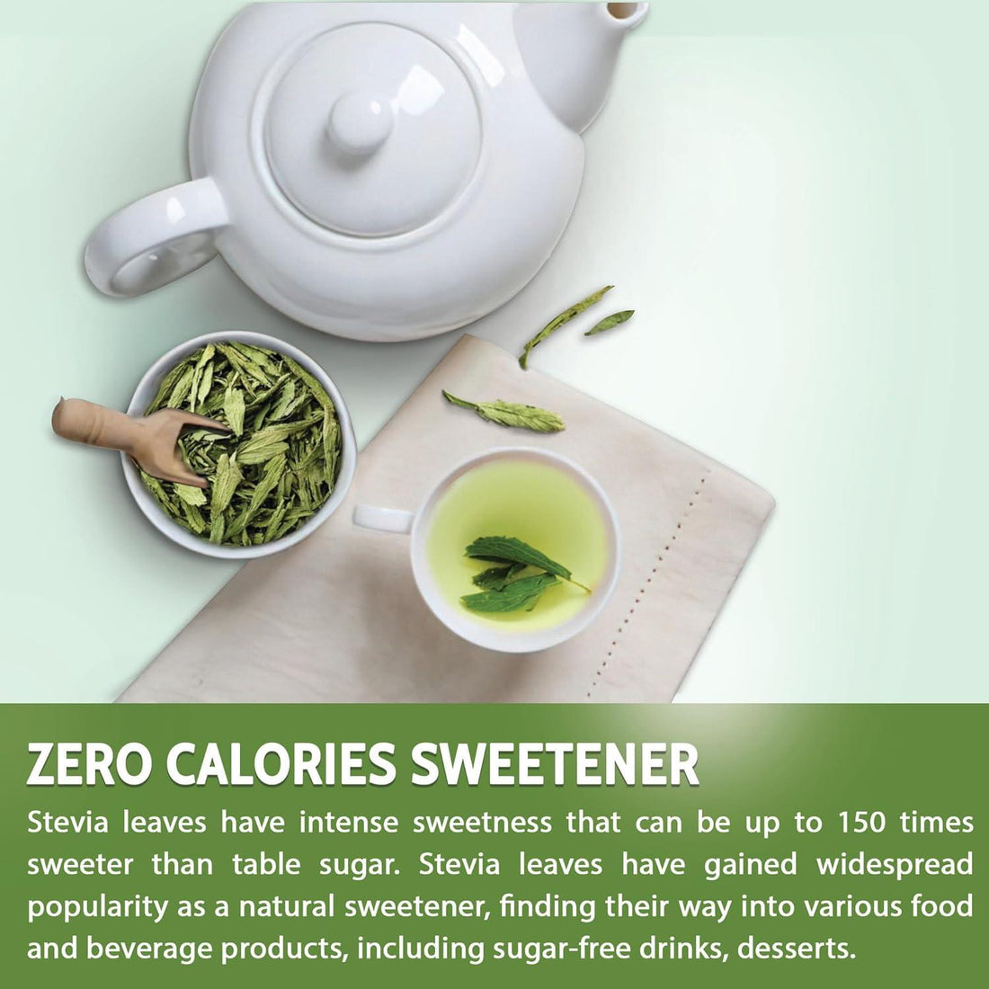 Stevia Leaf, Whole Dried Leaves, Tea Bags, Powder, 100% Natural and Pure from Stevia Leaves. Sugar Substitute for Tea, Coffee. Loose Leaf Stevia Herbal Tea. Zero Calorie Sweetener. No Sugar, No Caffeine, No Gluten, Vegan. - FreshDrinkUS - Natural and Premium Herbal Tea