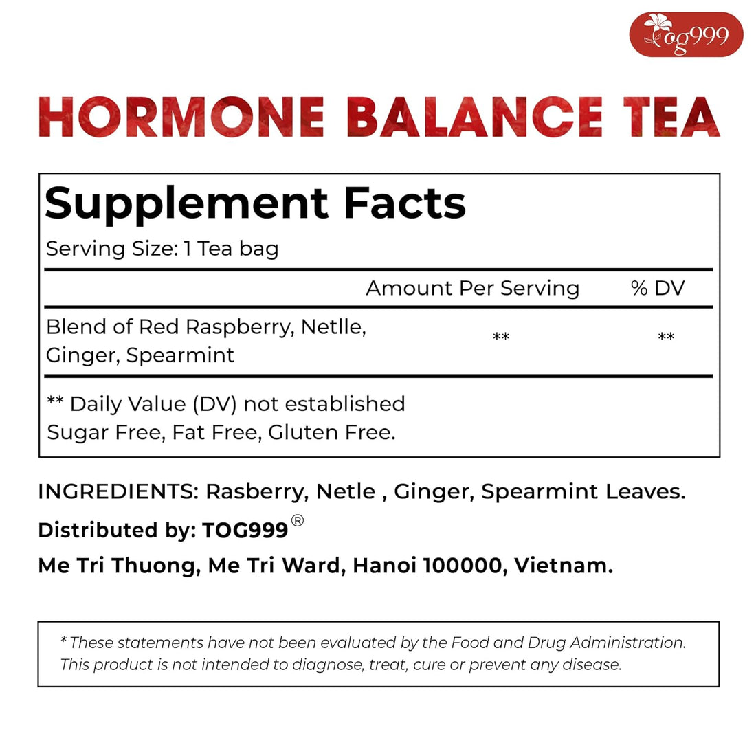 Hormone Balance Natural Menstrual Cycle Support Tea