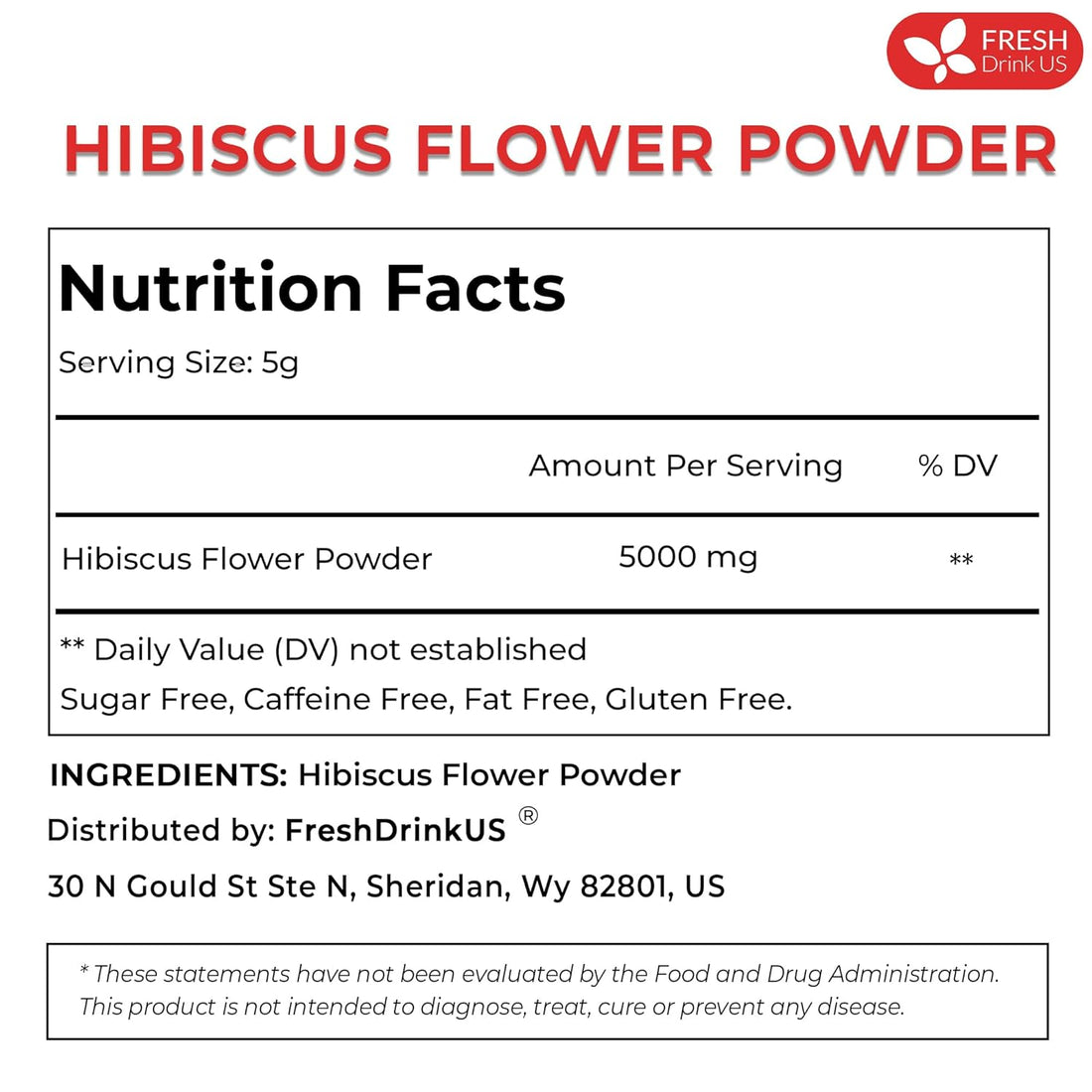 FreshDrinkUS, Premium 28oz Hibiscus Flower Powder, 100% Natural and Pure from Hibiscus Flowers, Natural Food Coloring, No Additives, No Gluten, No Sugar, Vegan