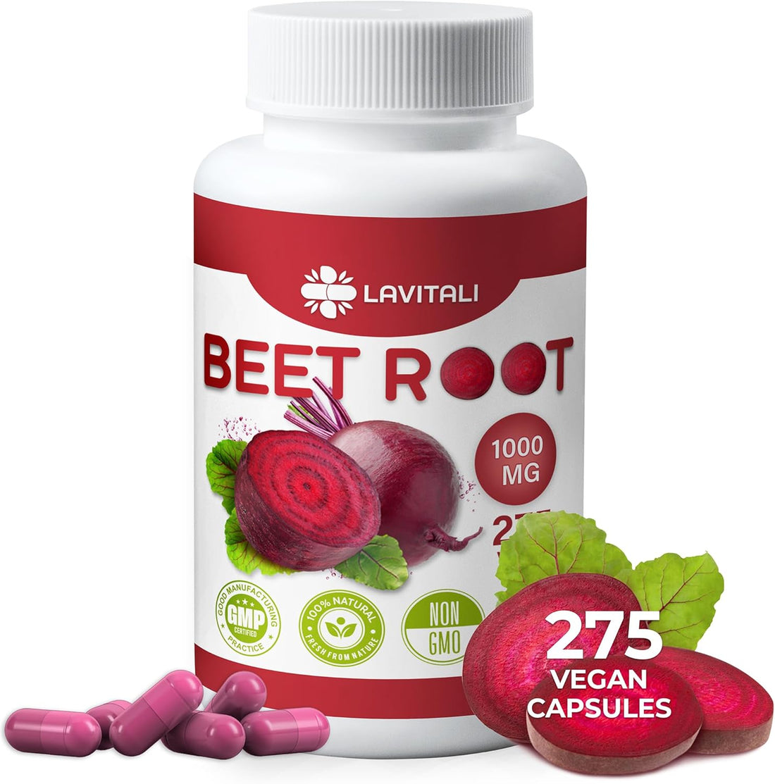 Beet Root Extract Capsules No Gluten, No Sugar, Vegan Capsules, High Concentrated Herbal Beet Root Extract.