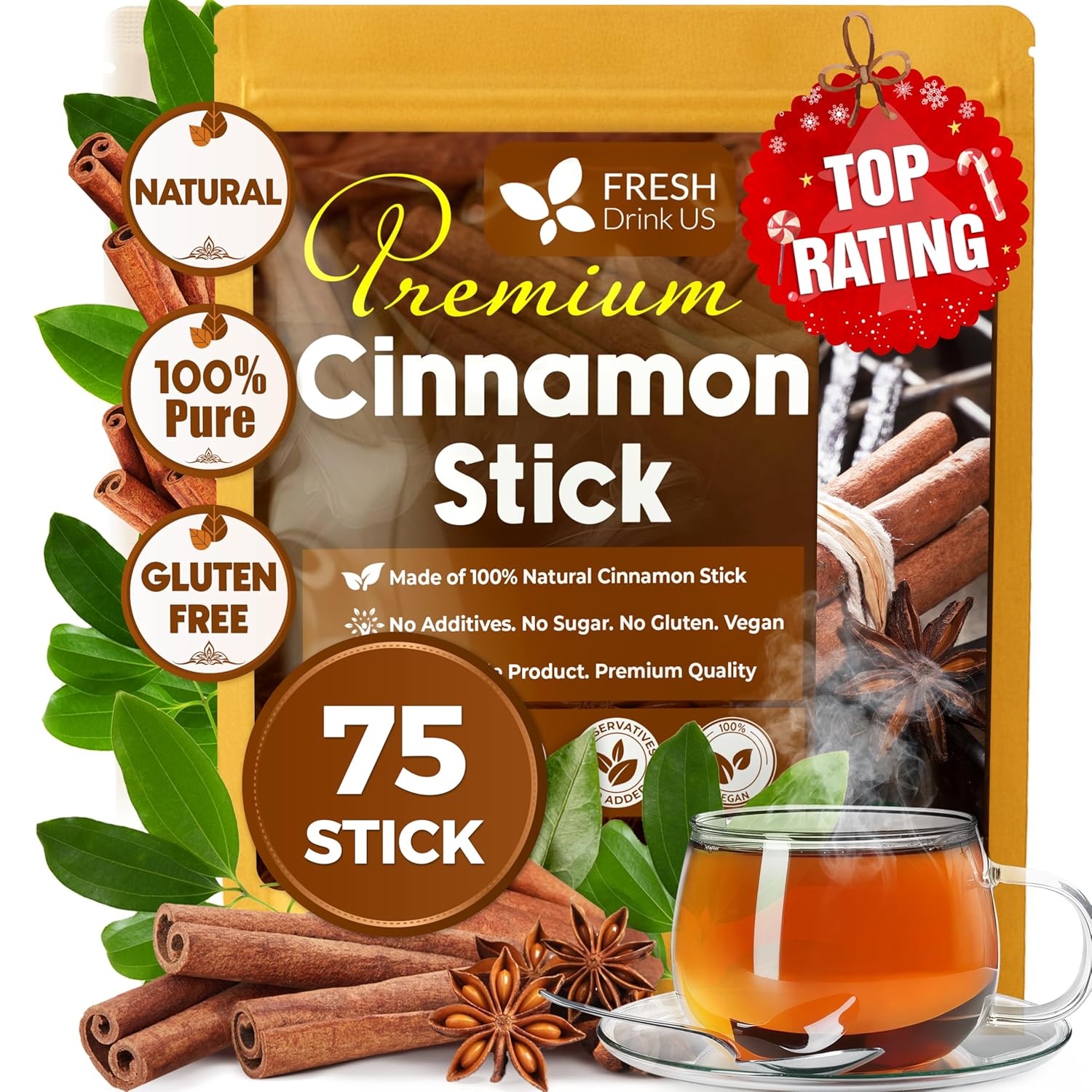 Cinnamon Sticks, 100% Natural & Pure Cinnamon Inner Bark, Raw Cinnamon ...