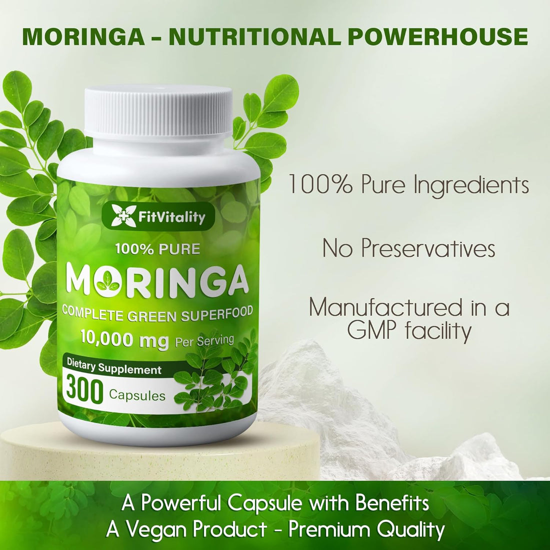 Moringa Capsules|300 Capsules|Moringa Oleifera|10,000mg