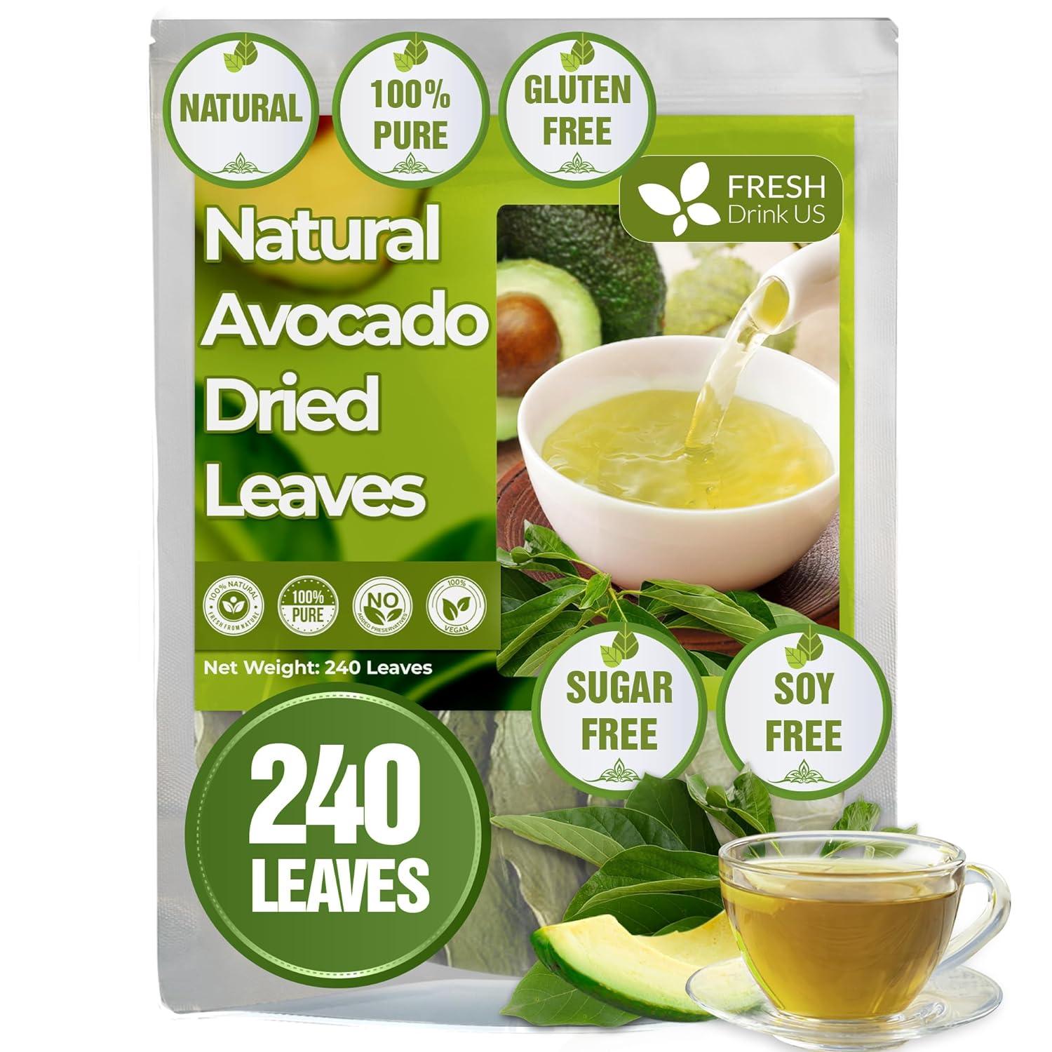 Natural Avocado Whole Leaves Dried, Tea Bags, 100% Pure from Avocado Leaves, Avocado Leaf Tea, Hojas de Aguacate Seca, No Additives, No Caffeine, Vegan - FreshDrinkUS - Natural and Premium Herbal Tea