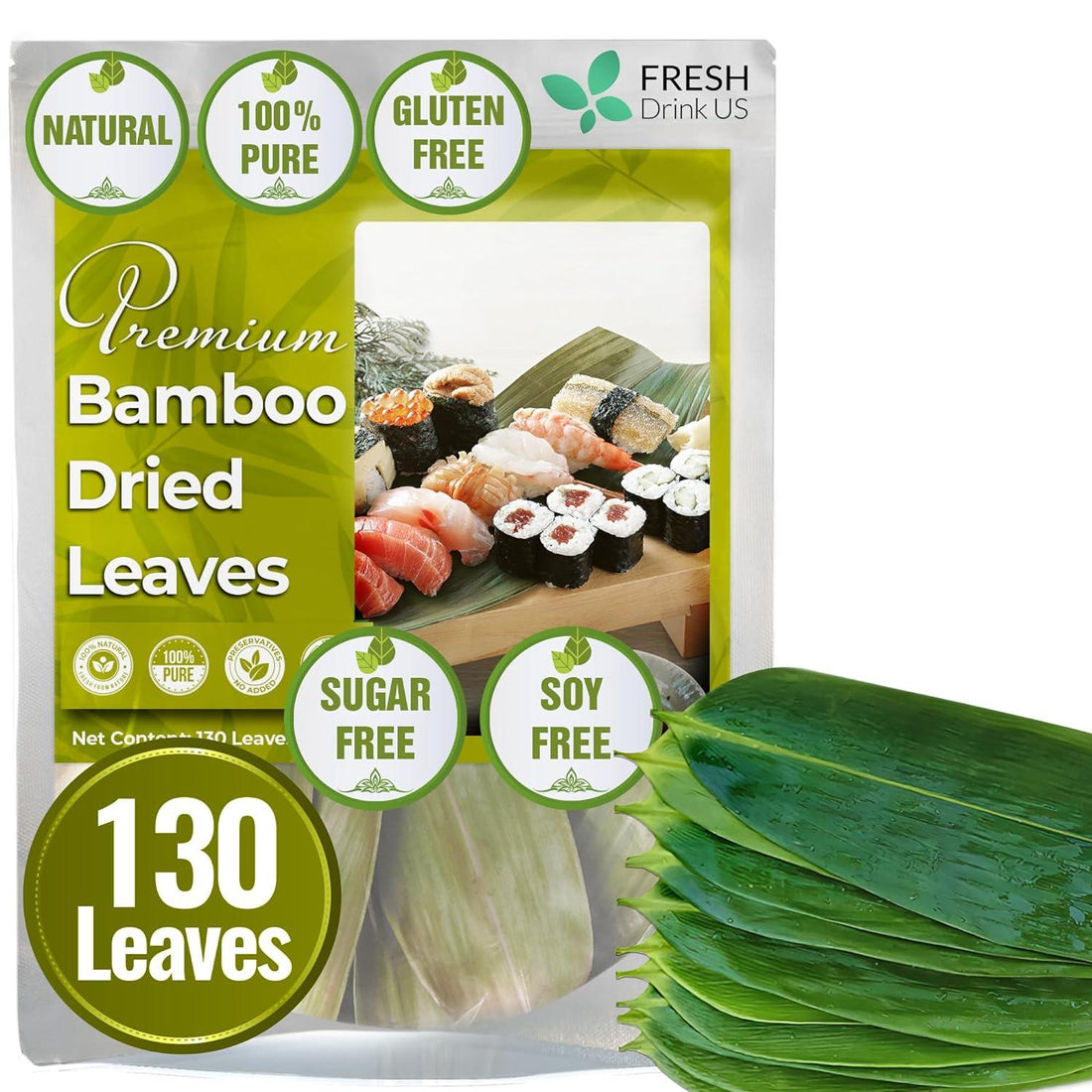 Dried Bamboo Whole Leaves, Bamboo Leaf, Sugar Free, Gluten Free, Whole Big Leaves, Bamboo Leaf For Cooking - FreshDrinkUS - Natural and Premium Herbal Tea