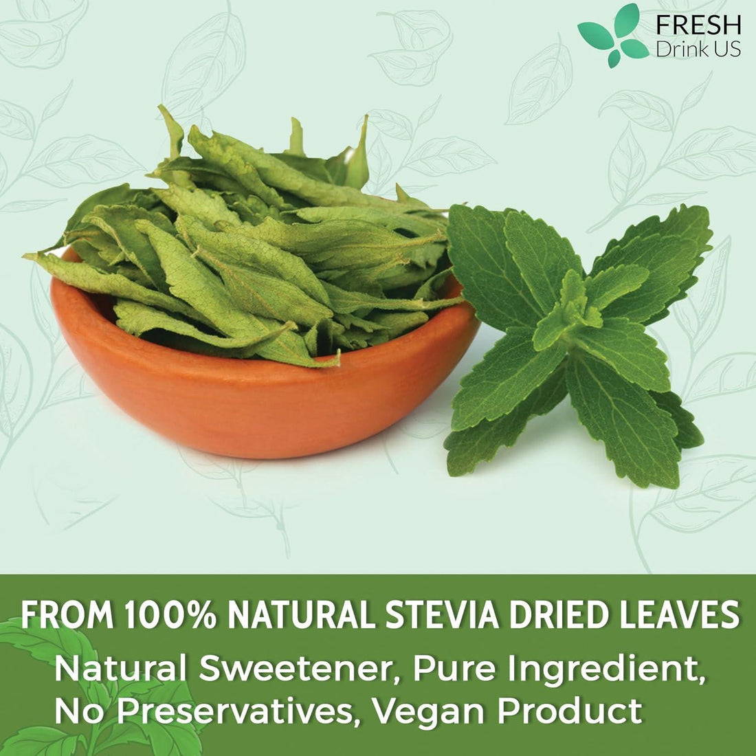 Stevia Leaf, Whole Dried Leaves, Tea Bags, Powder, 100% Natural and Pure from Stevia Leaves. Sugar Substitute for Tea, Coffee. Loose Leaf Stevia Herbal Tea. Zero Calorie Sweetener. No Sugar, No Caffeine, No Gluten, Vegan. - FreshDrinkUS - Natural and Premium Herbal Tea