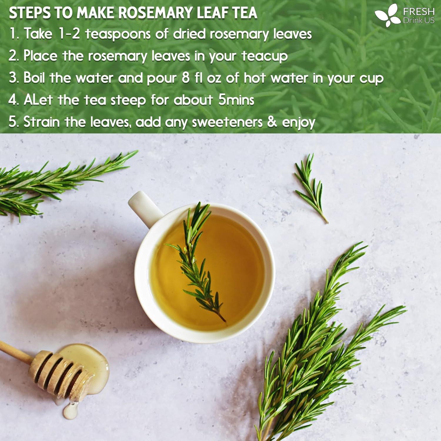 Premium Rosemary Leaves, Tea Bags, Powder, 100% Natural & Pure from Dried Rosemary Leaves, No Additives, No Caffeine, Vegan. Dried Rosemary Herb, Perfect for Seasoning, Spice Blends for Grilling & Cooking - FreshDrinkUS - Natural and Premium Herbal Tea