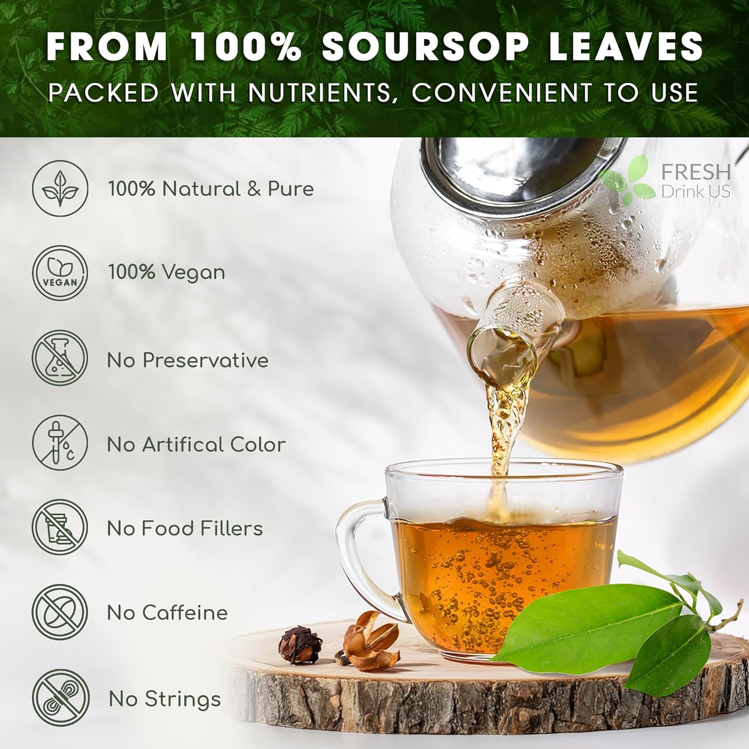 Premium Soursop Leaves Tea bags, Dried Soursop Leaves, Soursop Leaf Powder, Guanabana Leaves Tea, Hoja Guanabana Tea