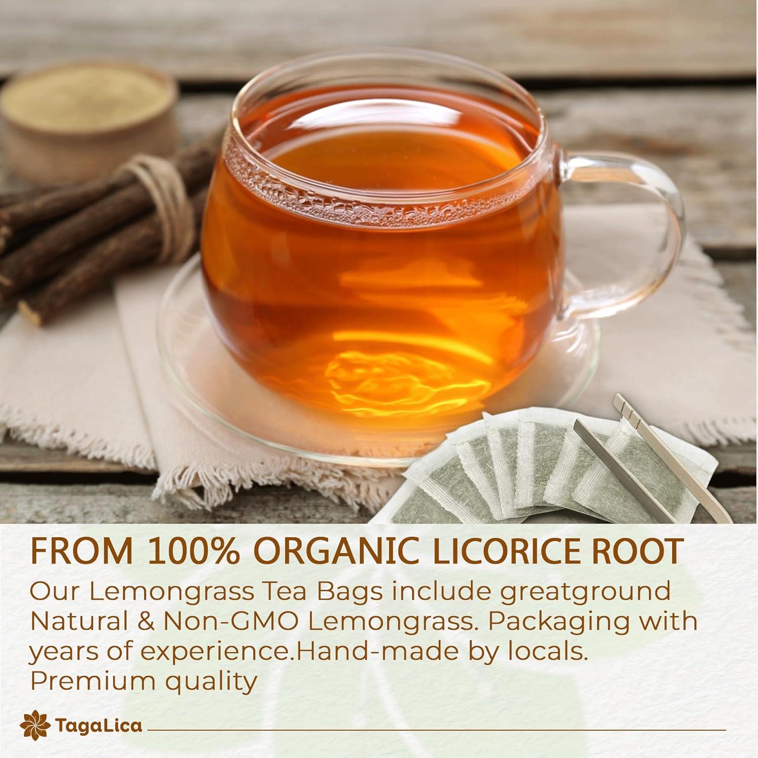 Premium Organic Licorice Root Tea Bags, 100% Natural & Organic, Non-GMO, Pure Licorice Root, Eco-Conscious Tea Bags, Licorice Root Herbal Tea, Licorice Root Tea. No Sugar, No Caffeine, No Gluten, Vegan - FreshDrinkUS - Natural and Premium Herbal Tea