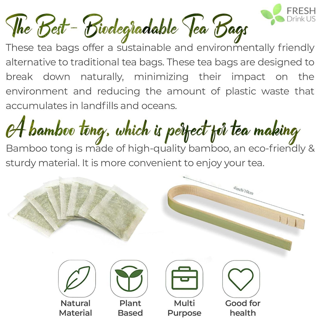 Chamomile Tea Bags, 100% Natural Chamomile, Freshly Picked, Naturally Dried Chamomile, Hand-made, Biodegradable Tea Bag - FreshDrinkUS - Natural and Premium Herbal Tea