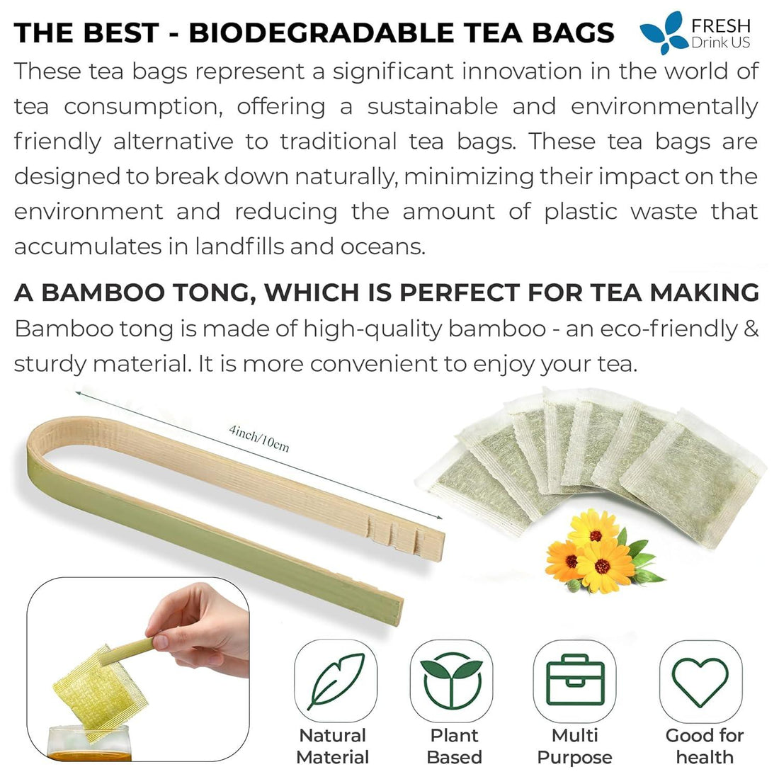 Premium Nettle Leaf Tea Bags, 100% Natural & Pure, Stinging Nettle Leaf Tea, Nettle Leaf Tea, Burn Nettle, Stinging Nettle, Nettle Tea, Stinger Tea, No Sugar/Caffeine & Gluten, Vegan - FreshDrinkUS - Natural and Premium Herbal Tea