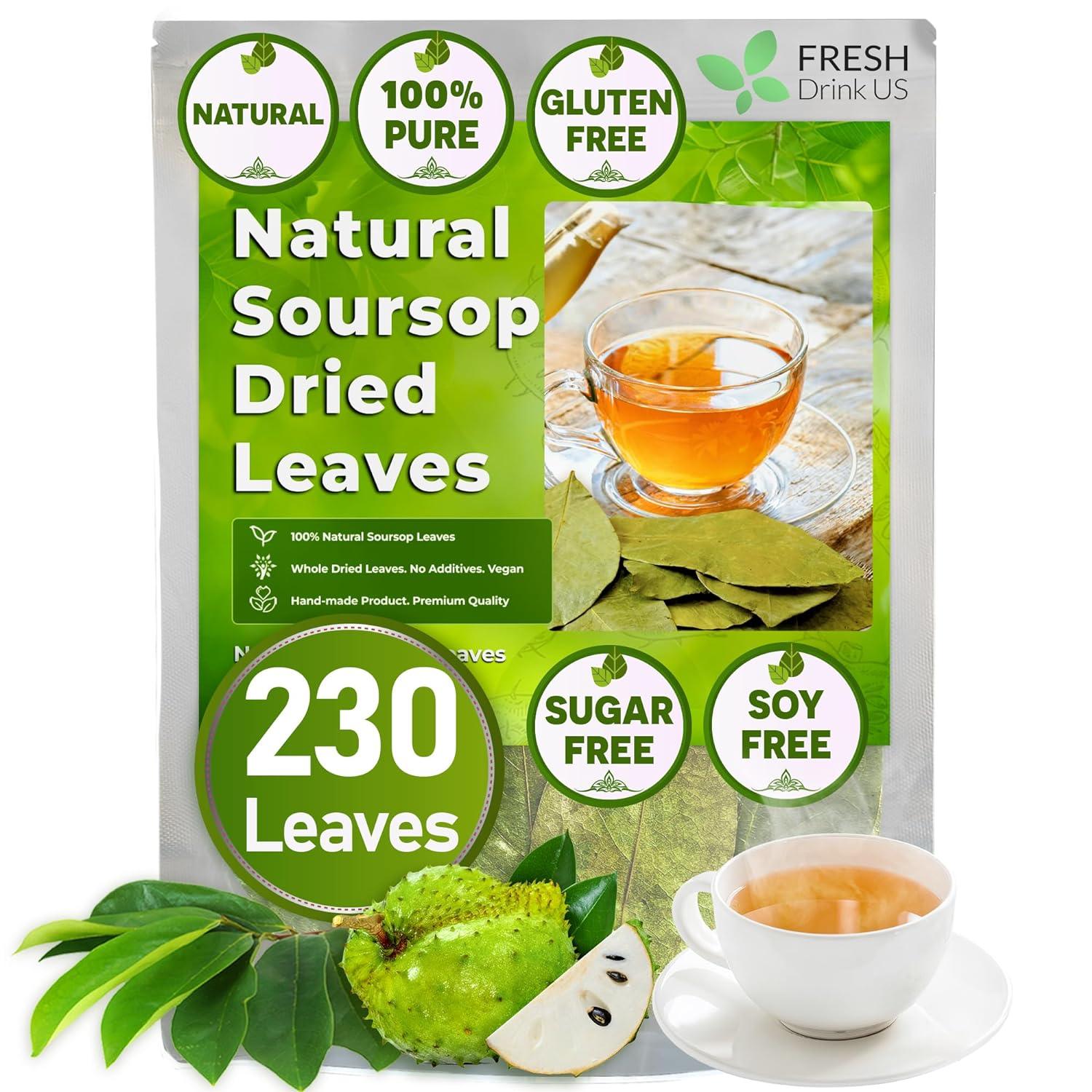 Soursop Leaves Tea for Cancer, Soursop Leaves Tea, Guanabana Leaves Tea, Cancer Tea, 100% Natural & Pure, Handmade, Made With Natural Materials-Corn Fiber Tea Bag, Sugar/Caffeine/Gluten Free, Hoja Guanabana Tea - FreshDrinkUS - Natural and Premium Herbal Tea