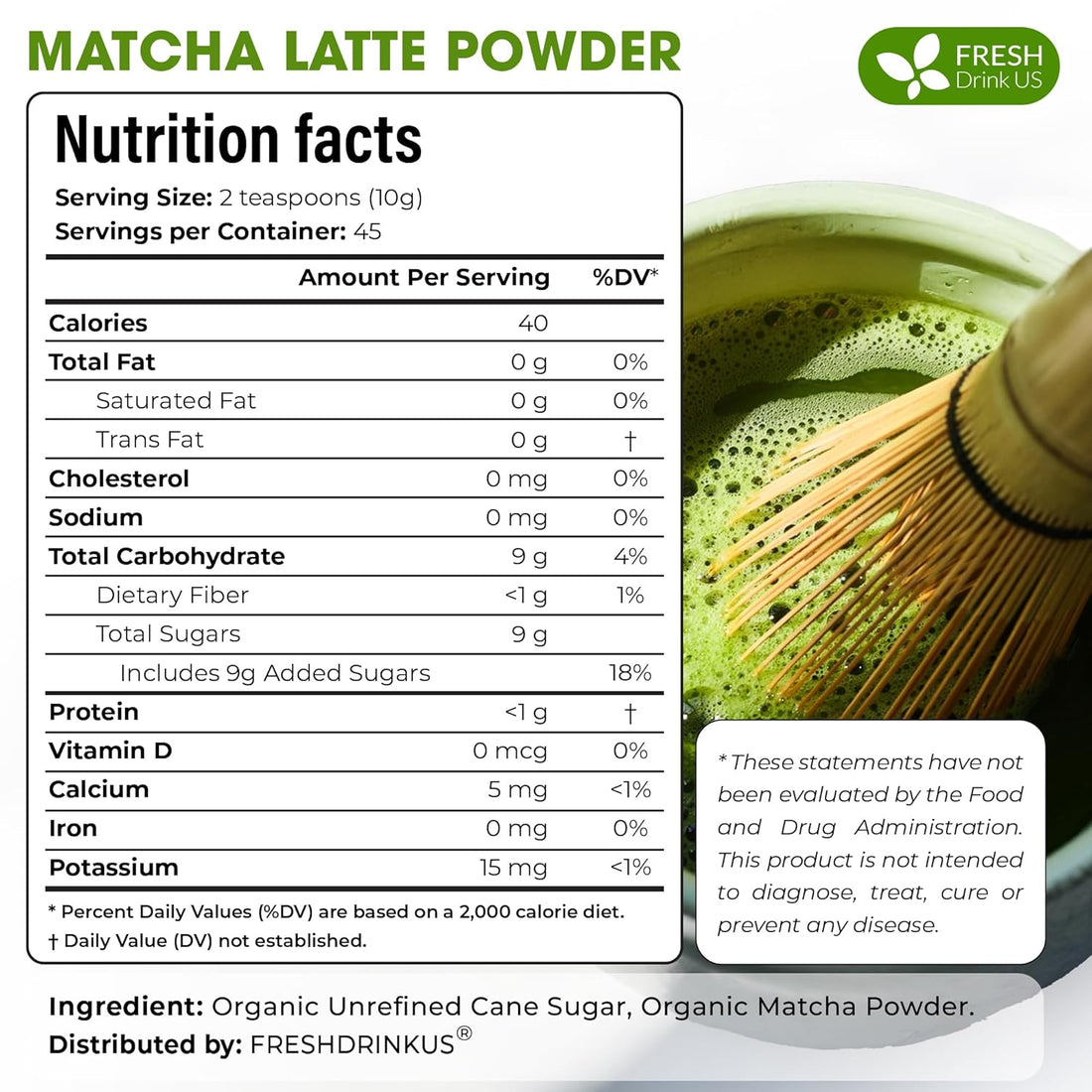 Matcha Latte Powder 16 oz – Premium Japanese-Style Blend for Smooth, Creamy Matcha Drinks – Perfect for Lattes, Baking, Smoothies & Daily Enjoyment. Vegan