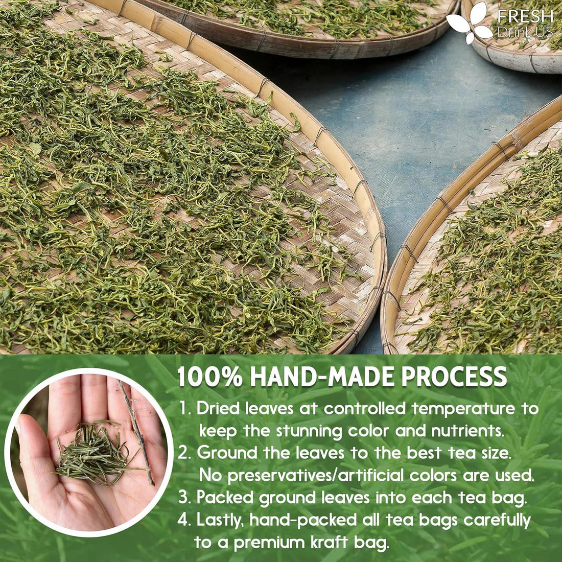 Premium Rosemary Leaves, Tea Bags, Powder, 100% Natural & Pure from Dried Rosemary Leaves, No Additives, No Caffeine, Vegan. Dried Rosemary Herb, Perfect for Seasoning, Spice Blends for Grilling & Cooking - FreshDrinkUS - Natural and Premium Herbal Tea