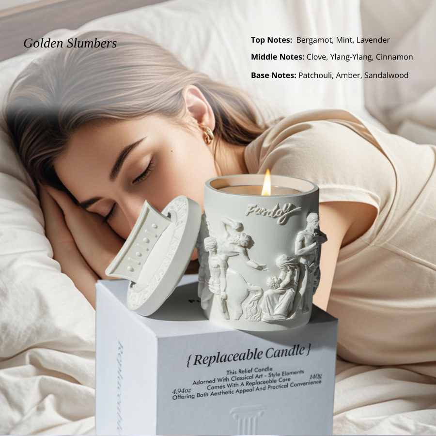 Arc De Triomphe Inspired Relief Design Resin Cup Scented Candle with Replaceable Insert – High-End Artistic Wedding & Birthday Gift, Elegant Home Décor Aromatherapy Candle