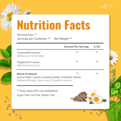 Chamomile Mint Tea Bags | 135 Count | Refreshing Herbal Blend of Chamomile Flower, Peppermint, Lemon Balm & other herbs – Smooth Floral & Minty Flavor – Premium Quality, Caffeine-Free