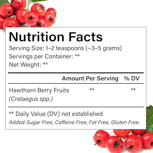 16oz Premium Dried Hawthorn Berries – All-Natural, Non-GMO, Perfect for Tea, Smoothies, Baking & Snacking – Healthy, Versatile Superfood