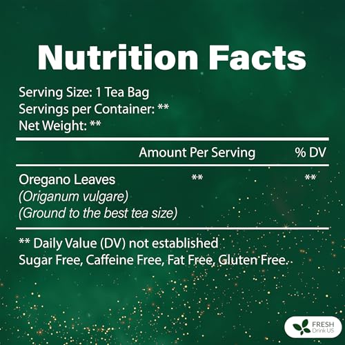 Oregano Leaf Tea | 75 Tea Bags – Pure Herbal Infusion from Origanum vulgare - Naturally Bold & Aromatic Flavor - Premium Quality, Sustainably Sourced. Vegan