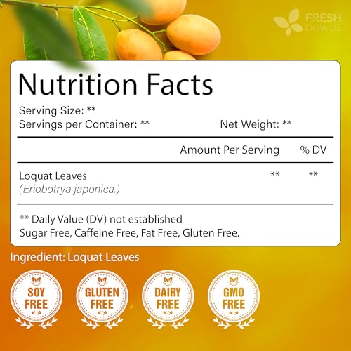 Premium Loquat Leaves | Dried Loquat Loose Leaf Tea | Eriobotrya japonica | Naturally Dried, Cut & Sifted | Herbal Tea Ingredient. Sugar-Free. Caffeine-Free. Vegan