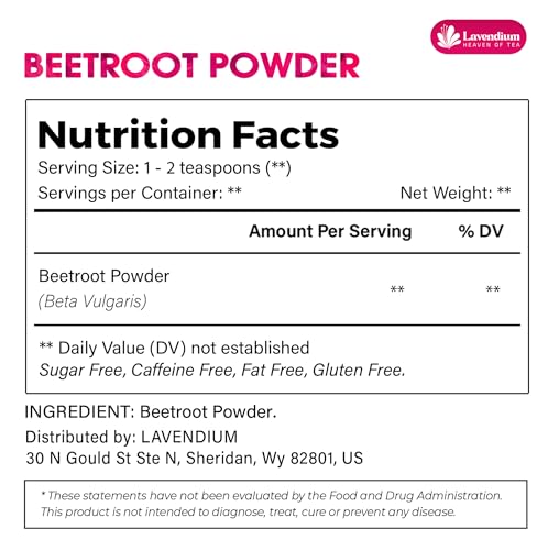 BeetRoot Powder 8oz – 100% Pure Red Beet Root, Finely Ground, Non-GMO, No Additives or Preservatives, Plant-Based & Vegan, Natural Food Coloring