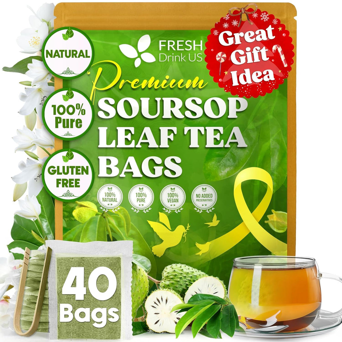 4-Tea Best Seller Herbal Tea Sampler Box for Daily Wellness, Refresh & First-Time Buyers