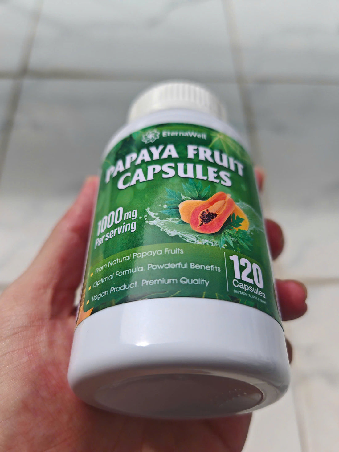 Complete Natural Products Organic Papaya Enzymes & Papain Enzyme Capsules - 500mg 100 Pills, Organic Papaya Powder Digestive Super Fruit Capsules